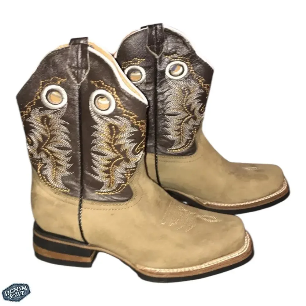 Old Corral Men’s Tan/Light Brown Suede Leather Top Cowboy Western Boots‎ | NEW